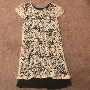 Black dress with lace overlay